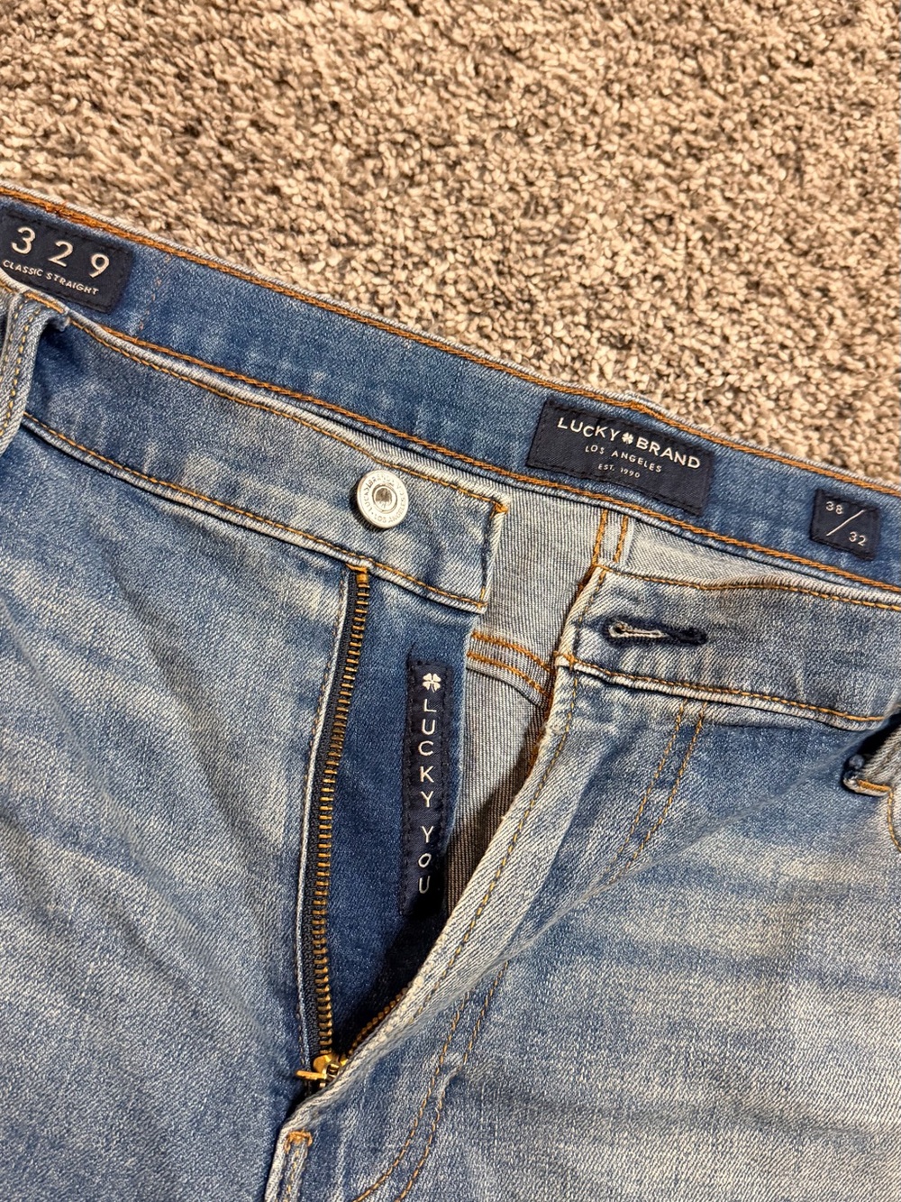 Lucky Brand Men's Light Blue Straight Jeans - Classic 329 Style